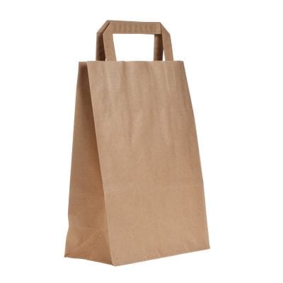 Brown Plain Paper Carrier Bags External Tape Handle