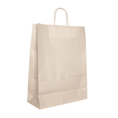 Ivory Plain Paper Carrier Bags Twisted Handle