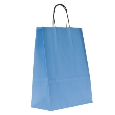 Coloured Plain Paper Carrier Bags With Twisted Handles