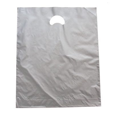 Silver Plain Polythene Carrier Bags
