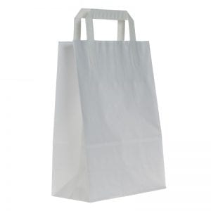 White Plain Paper Carrier Bags Internal Tape Handle